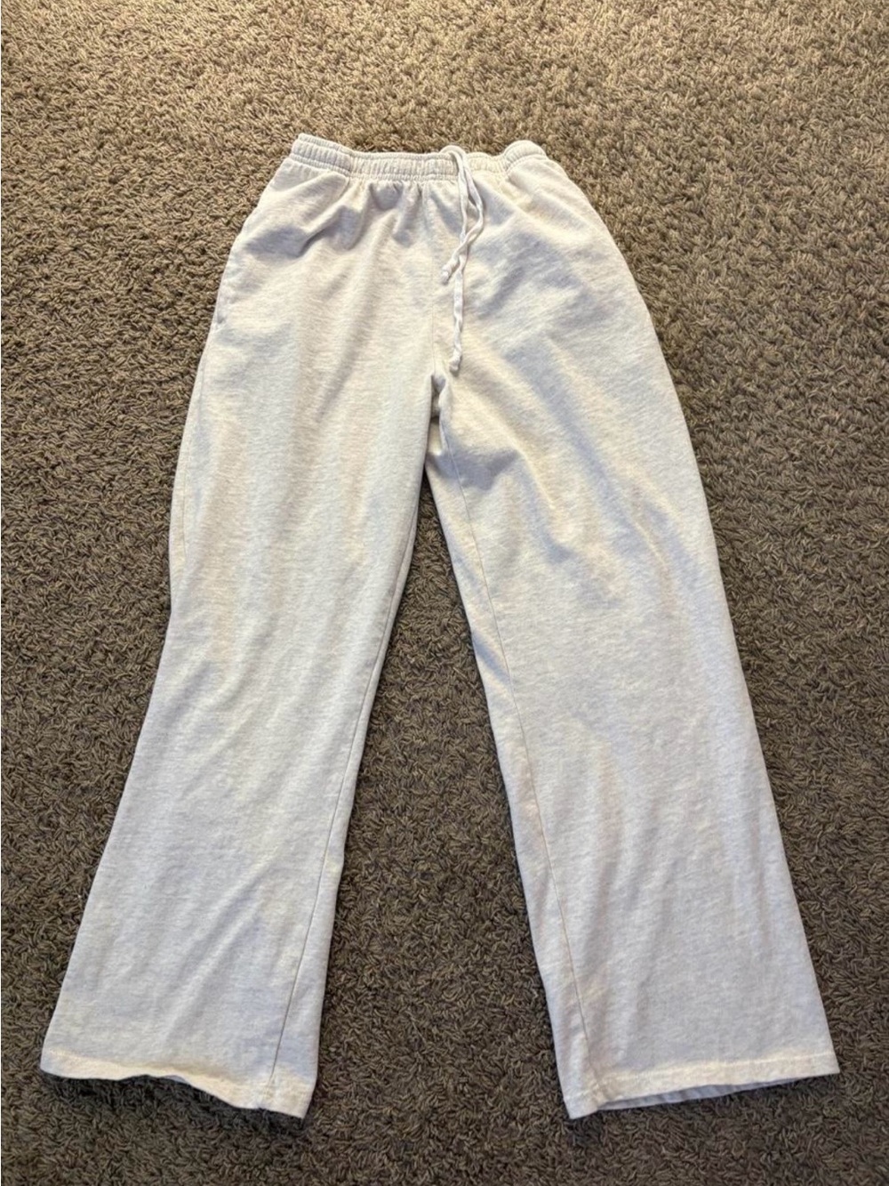Brandy Melville Light Cream Fleece Wide Leg sweatpants #BrandyMelville